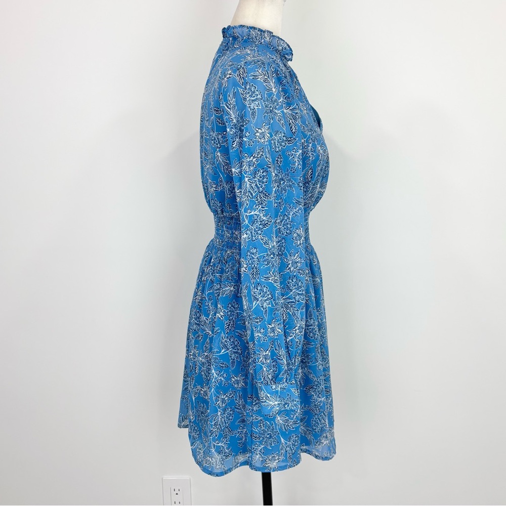 Japna blue floral smocked dress - Picture 4 of 6